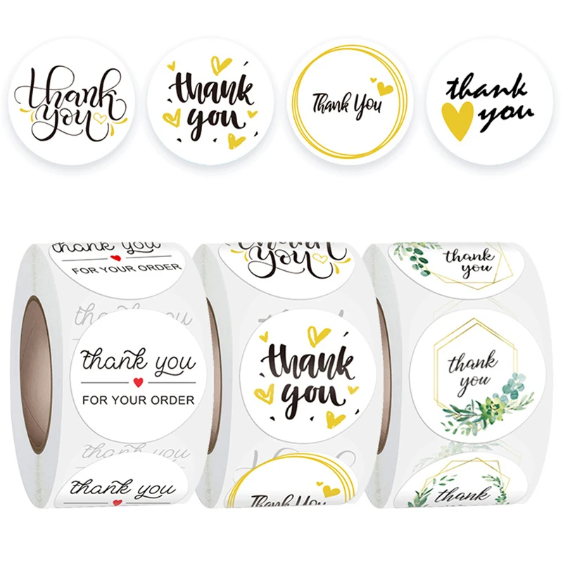 500pcs Labels Roll Flower Thank You Stickers Scrapbooking For Gift Decoration Stationery Sticker Seal Label DIY Handmade Sticker 500pcs labels roll flower thank you stickers scrapbooking for gift decoration stationery sticker seal label diy handmade sticker