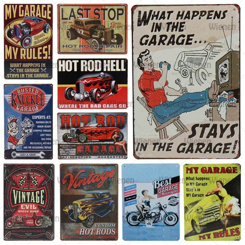 Vintage Metal Tin Sign Retro Poster Art Garage Plate Pub Bar Customization Decor