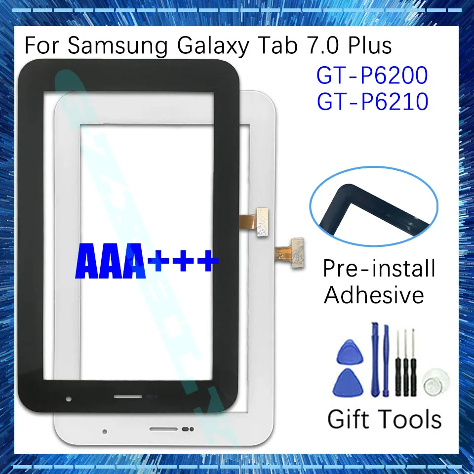 

Новый сенсорный экран для Samsung Galaxy Tab 7,0 Plus P6200 P6210, Внешний ЖК-дисплей, сенсорный передний дигитайзер, сменная стеклянная панель