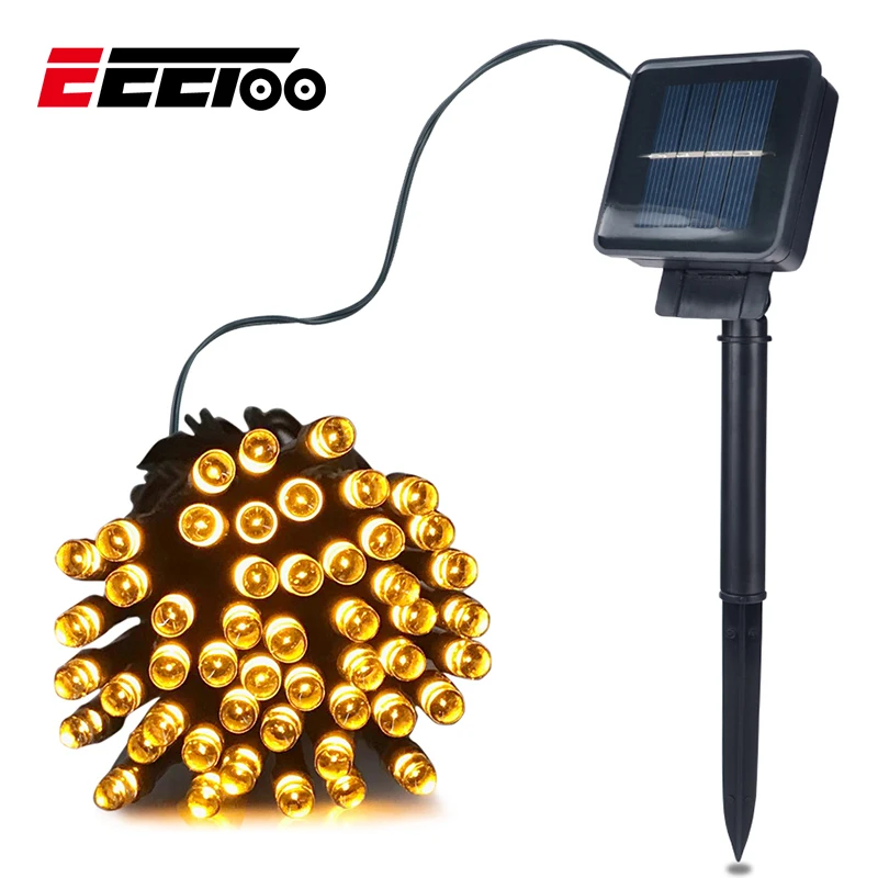 Рождественская гирлянда на солнечной батарее уличная лампы для украшения