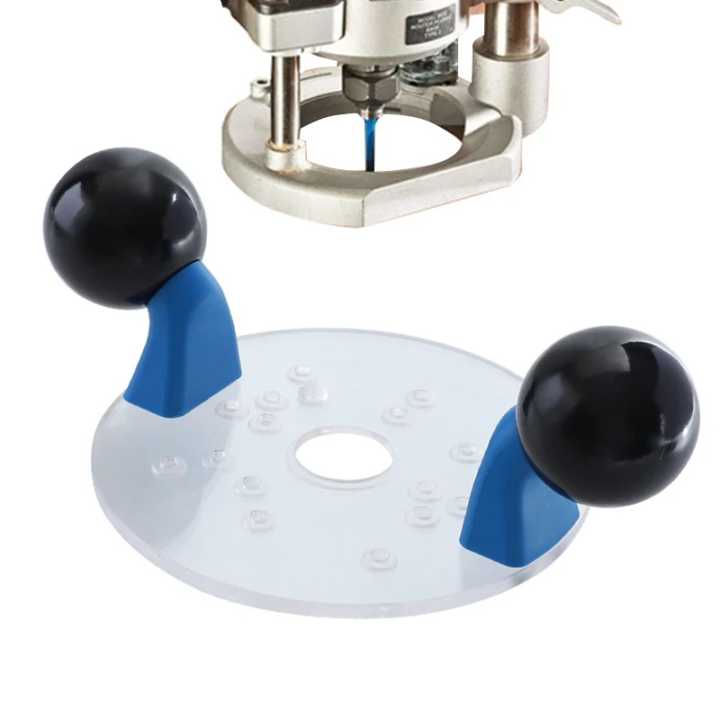 Wood Router Base with Handles Palm Router Fixed-base Compact Guide for Woodworking Electric Trimming Wood Milling Engraving Wood Router Base with Handles Palm Router Fixed-base Compact Guide for Woodworking Electric Trimming Wood Milling Engraving