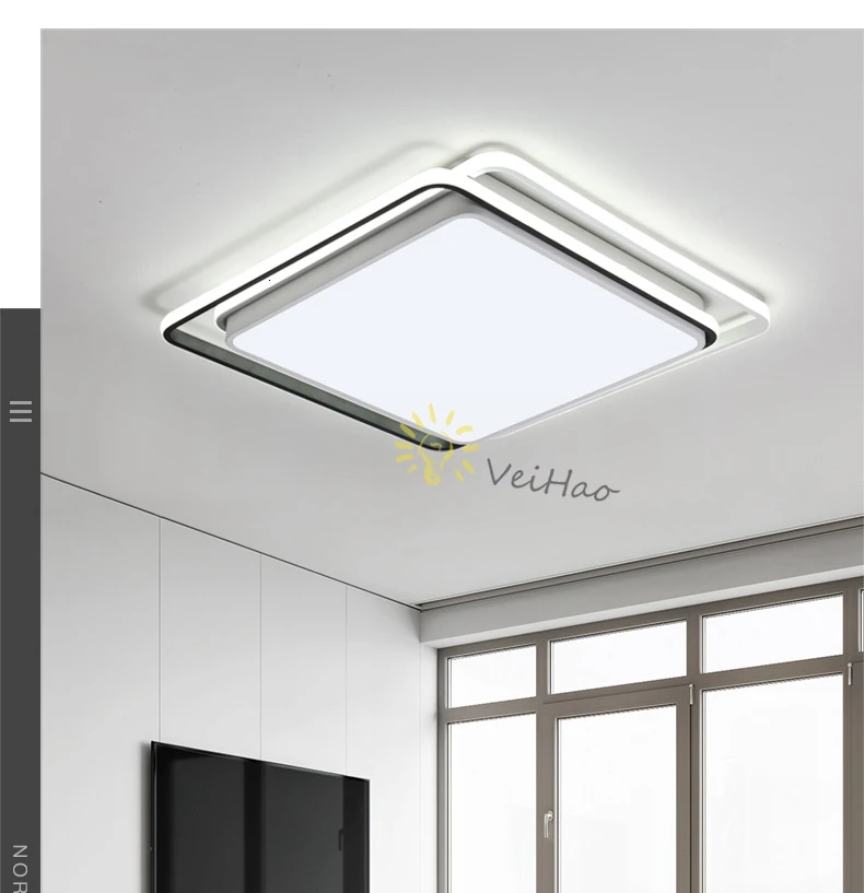 Современный умный дом светодиодный Люстра черный белый квадратный Современный Высококачественный Люстра для гостиной спальни лампа для учебы AC85-260V