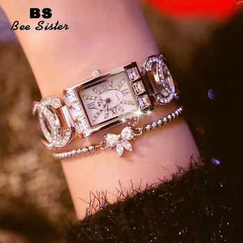 

Zegarki Damskie New Arrival Women Quartz Watches Gold Silver Luxury Diamond Shining Rhinestone Ladies Wristwatch for Woman Gift