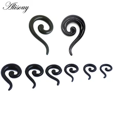 2 шт. акриловые спиральные конусные тоннели для уха расширитель шпильки конусная форма Улитка вопросы знак буйвола серьги