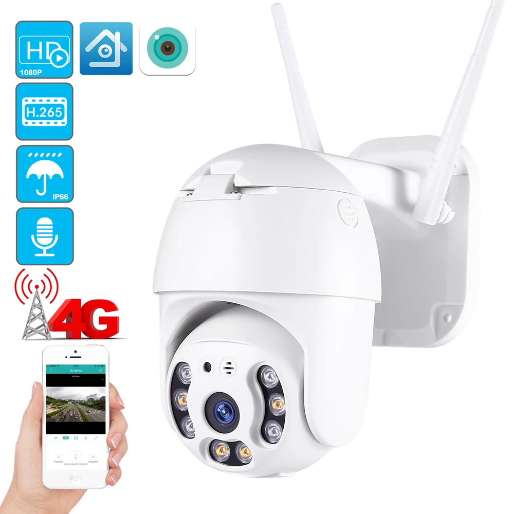 Ip камера 3G 4G SIM карта 2 МП PTZ h.265X 1080p CMOS беспроводная ip 3 6 мм двухстороннее аудио p2p ptz