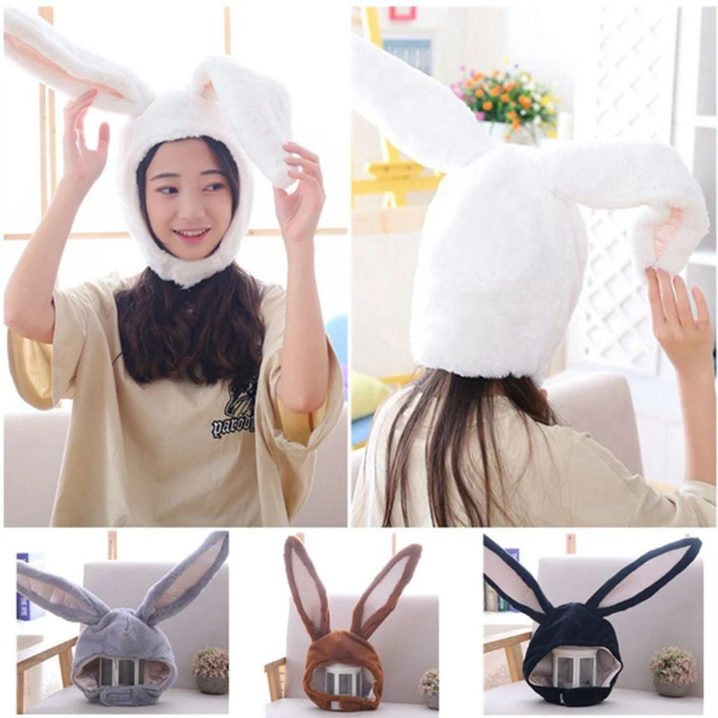 Soft Rabbit Hat Bunny Ears Cap Kids Adults Party Costume Fancy Dress Headwear