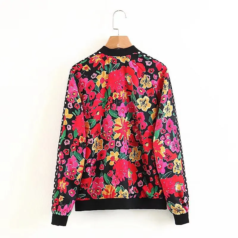 

2018 Western Style Early Spring WOMEN'S Dress New Style Red Printed Jacket