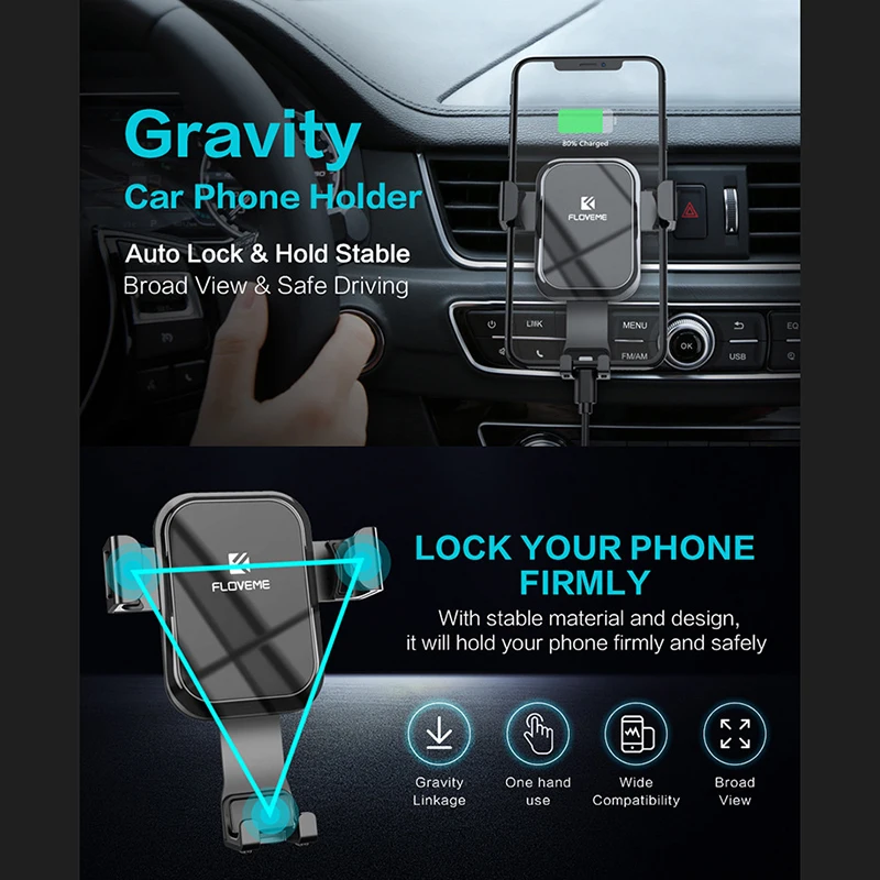 

For Samsung Galaxy S10e S10 S9 Mirror Surface Car Air Vent Mount Gravity Phone Holder Stand Gravity Stand Holder Accessories