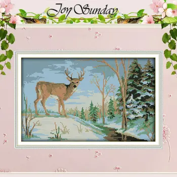 

The Deer in the Forest Patterns Counted Cross Stitch DIY 11 14CT Cross Stitch Set Chinese Cross-stitch Kit Embroidery Needlework