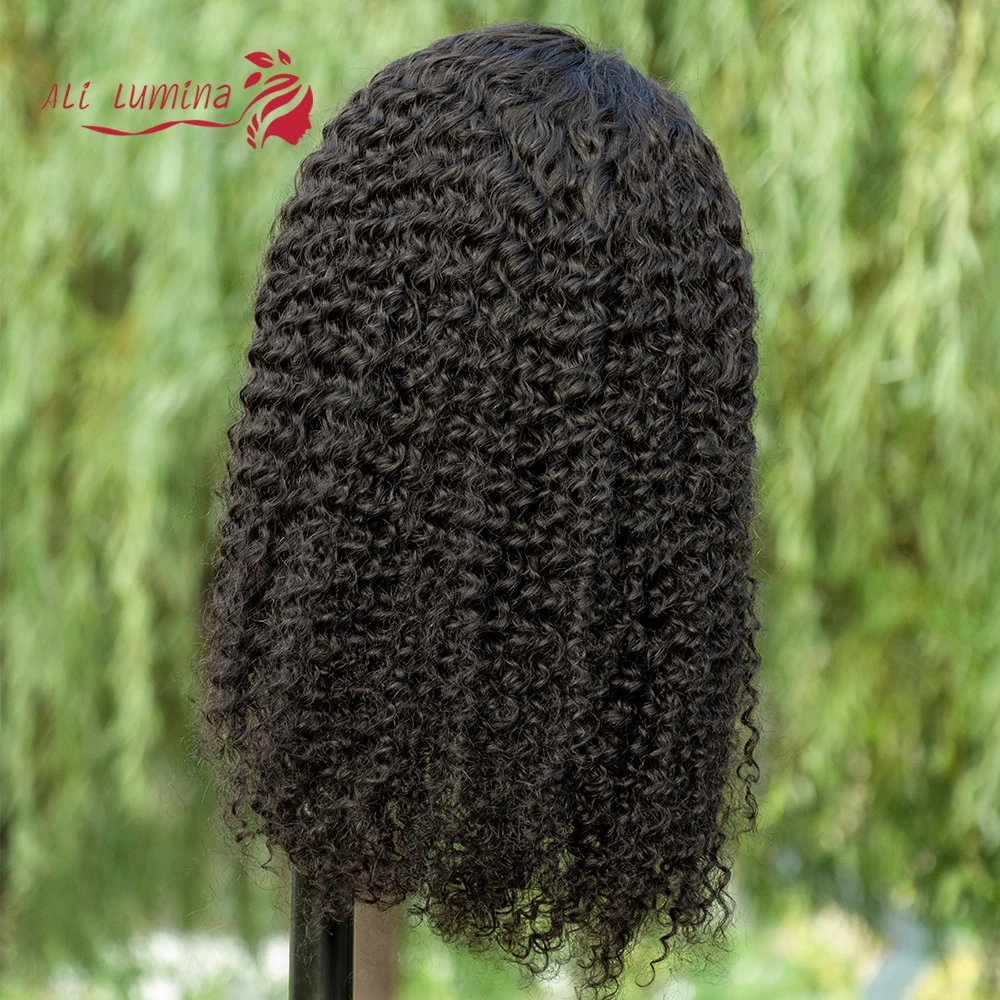 13X4 синтетические волосы на кружеве парики Кудрявые вьющиеся Remy перуанский парик из волос плотность 180% 8-30 дюймов натуральный цвет средний коэффициент