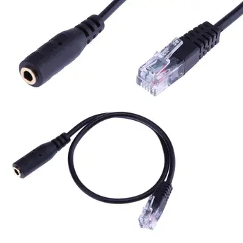 

2pc 3.5mm Stereo Audio Headset to Cis.co Jack Female to Male RJ9 Plug Adapter Converter Cable Cord