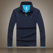 Новая мужская рубашка поло с длинными рукавами и вышивкой, плюс 6 цветов, Повседневная рубашка поло с отложным воротником, хорошее качество, рубашка поло blaine