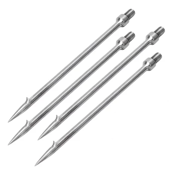 

4 pcs Stainless Steel Single Prong Harpoon Gig Gaff Hook Barb Fish Spear for Outdoor Fishing For Fish Frogs Salmon Eel