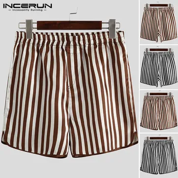 

2020 Summer Men Striped Sleep Shorts Comfortable Sleep Bottoms Breathable Homewear Leisure Men Loose Boxers Shorts Plus Size
