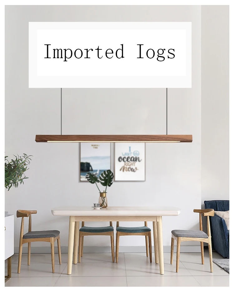 

WOODSMAN Wood Line Chandelier Japanese Simple Drop Lamp Minimalist For Living Room Hotel Office LED Decorative Light