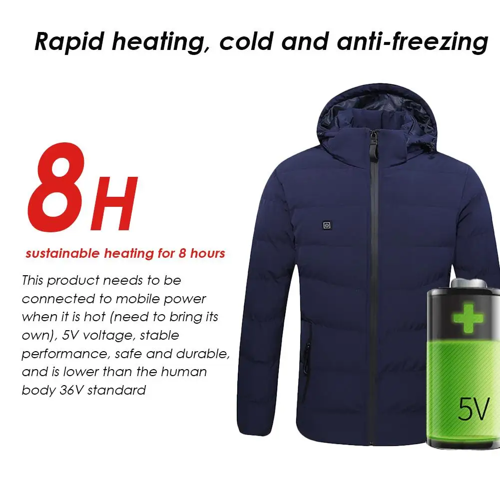 Настраиваемый нагреваемый комплект одежды USB Перезаряжаемый теплый пуховик Регулируемый температурный термостат альпинистский лыжный Skat
