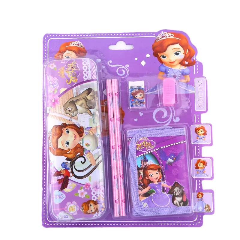 

6pcs/set cartoon Princess stationery set pencil bag pencils eraser set tudents school supplies children kids to school