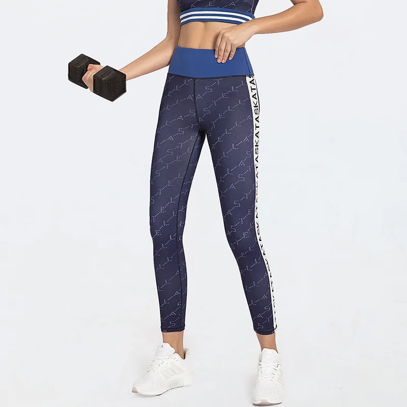 Elastic Fitness Leggings Slim Running Sportswear Sports Pants Women Yoga Pants Quick Drying Trousers Fashion Print Yoga Pants