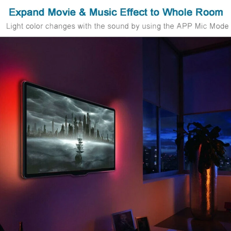 5 м Rgb Led Wifi светильник с регулируемой водонепроницаемой лампой для Echo Alexa Google Home