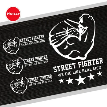 

Noizzy Road Fighter Car Sticker Die Like Real Man Vinyl Reflective Auto Decal Stance Power Strength Automobile Decor Accessories