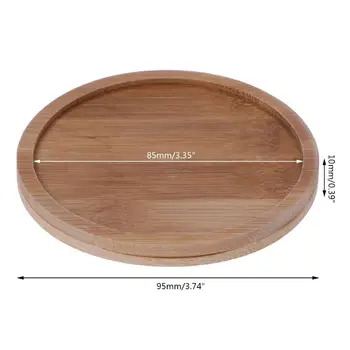 

1PC Round Bamboo Wood Saucer Plant Tray Mini Plant Flower Pot Stand Favor Succulent Pot Tray Simple Home Balcony Decor