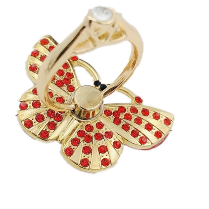 

360 Rotating Mobile Phone Holders Stands Ring butterfly shape diamond Cellphone Ring Holder Universal For Samsung cell phone