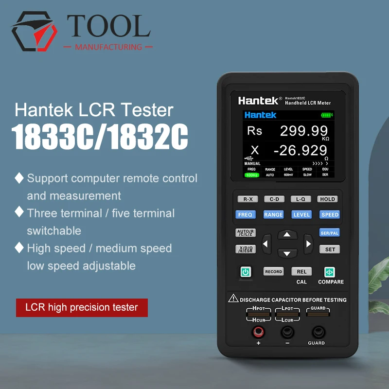 

LCR Tester Hantek Gauge Portable LCR Detector Component Parameter Detection 2019 New Hantek 1833C/1832C