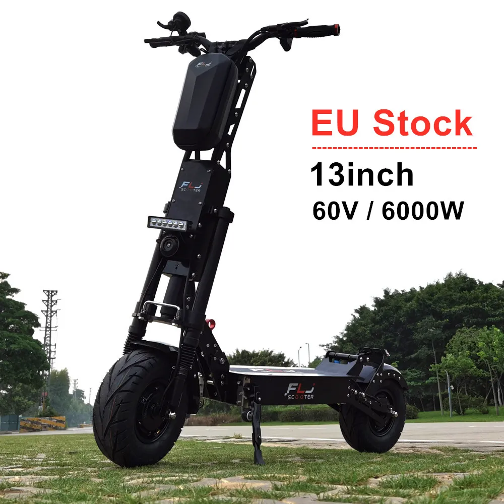 

Upgraded 13inch 6000W E Scooter with 60V Battery 85km/h 90-150kms range 50Ah battery Dual motor e Bike Fat tire Electric Scooter