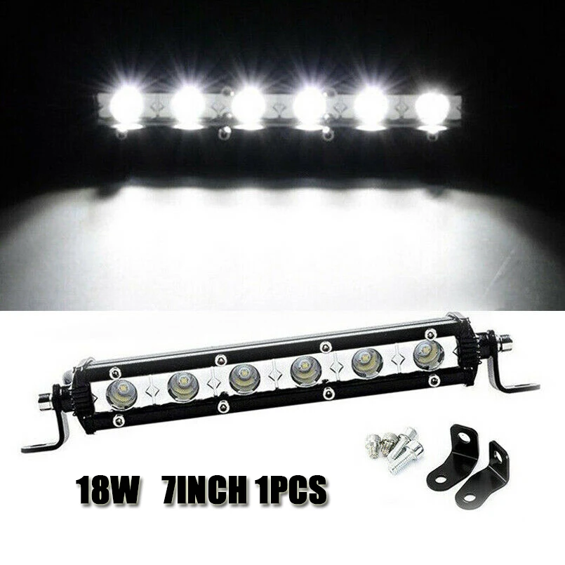 

1Pcs 7'' 18W LED Work Light Bar Spotlight Flood Lamp Driving Fog Waterproof Offroad
