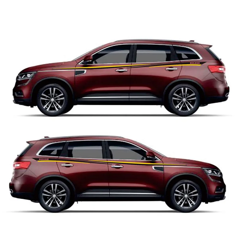 Red car Спортивные полосатые автомобильные наклейки для Renault Captur Koleos Mark Levinson, автомобильные двухсторонние спортивные автомобильные наклейки - Название цвета: Red car