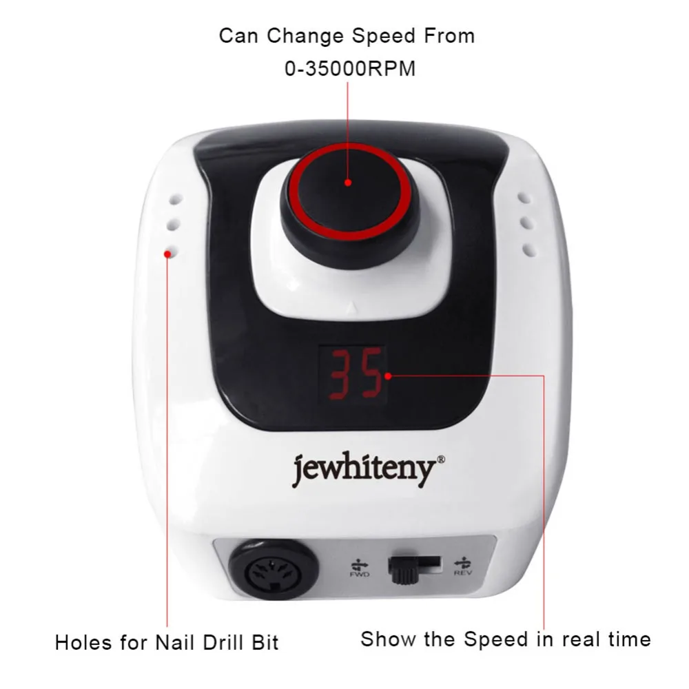 Ceny Elektryczna wiertła do paznokci 32W 35000RPM Nail Art sprzęt Manicure akcesorium elektryczny pilnik do paznokci wiertło do paznokci narzędzie