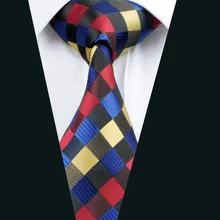 Мужской свадебный галстук, цветной шелковый галстук в клетку, один галстук, Barry.Wang, модный дизайнерский клетчатый галстук для мужчин, галстук, Прямая поставка