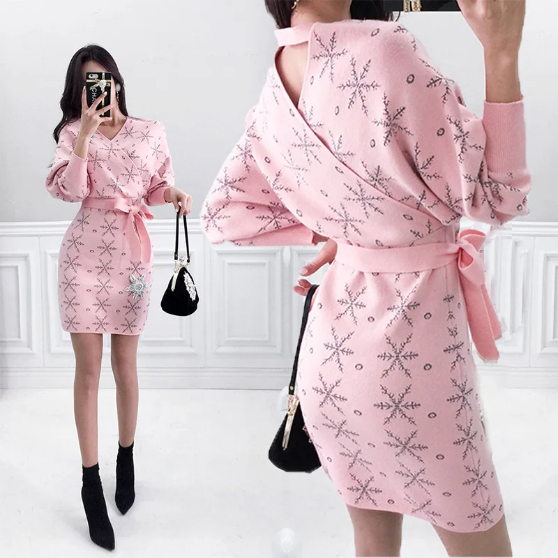 

Immortal Jersey Dress Female Autumn New Style Long Sleeve Korean-style Short-height Feminine Elegant Formal Occasion Skirt