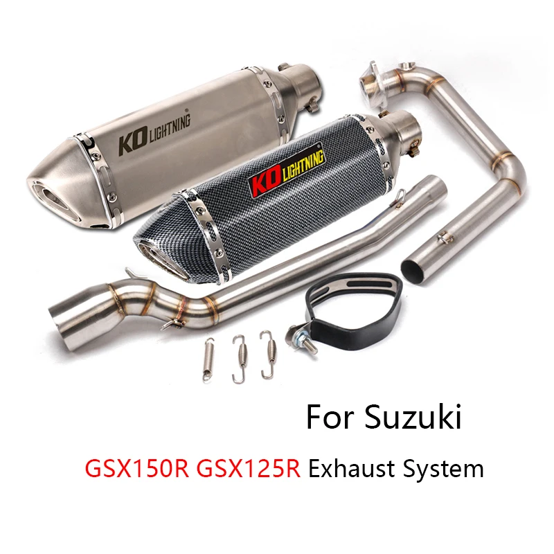 

For Suzuki GSX150R GSX125R Exhaust System Motorcycle Header Mid Link Pipe Slip On 51mm Mufflers Removable Db Killer Escape 370mm