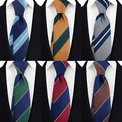 Silk 8 Cm Luxury Retro Men's Ties Stripe Jacquard Necktie Cravat Groom Wedding Party Gift Wholesale Dropshiping Gifts for Men