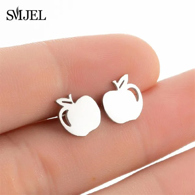 Stainless Steel Mini Stud Earrings Mushroom Cherry Weather Sun Water Droplets Cartilage Ear Piercing Jewelry Skull Face Studs 429