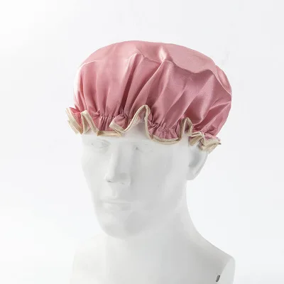 1PC 030-2 Очаровательное утепленное Для женщин будущей матери Satin Шапки красочные шапочки для ванной, душа волосяной покров двойные непромокаемые купальные Кепки Оптом Душ Кепки - Цвет: 1PC 030-2