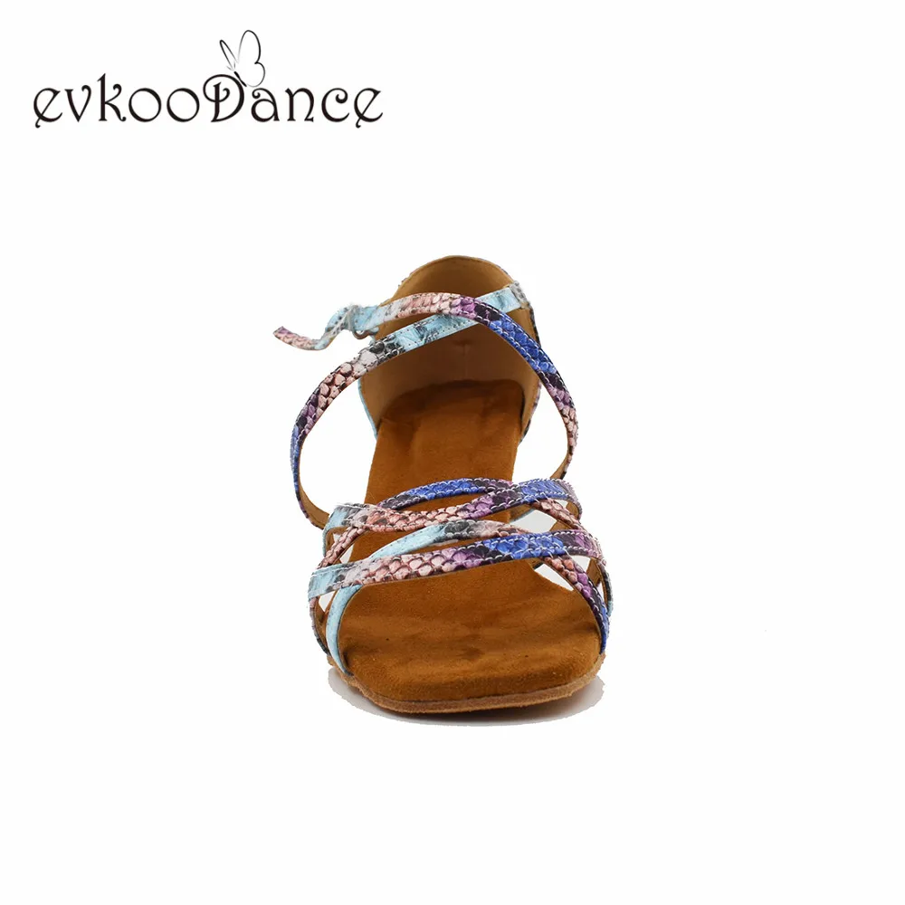 Evkoo/танцевальный каблук высотой 7 см; zapatos de baile; женская обувь из змеиной кожи; обувь для латинских танцев; профессиональная Evkoo-625