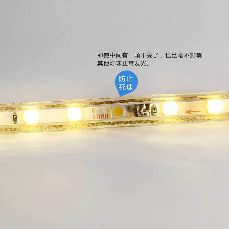 220v неоновый светильник s 60 светодиодов/m Led 5050 Tricrystal яркий Водонепроницаемый лампы на открытом воздухе мост светильник ing полосы светильник