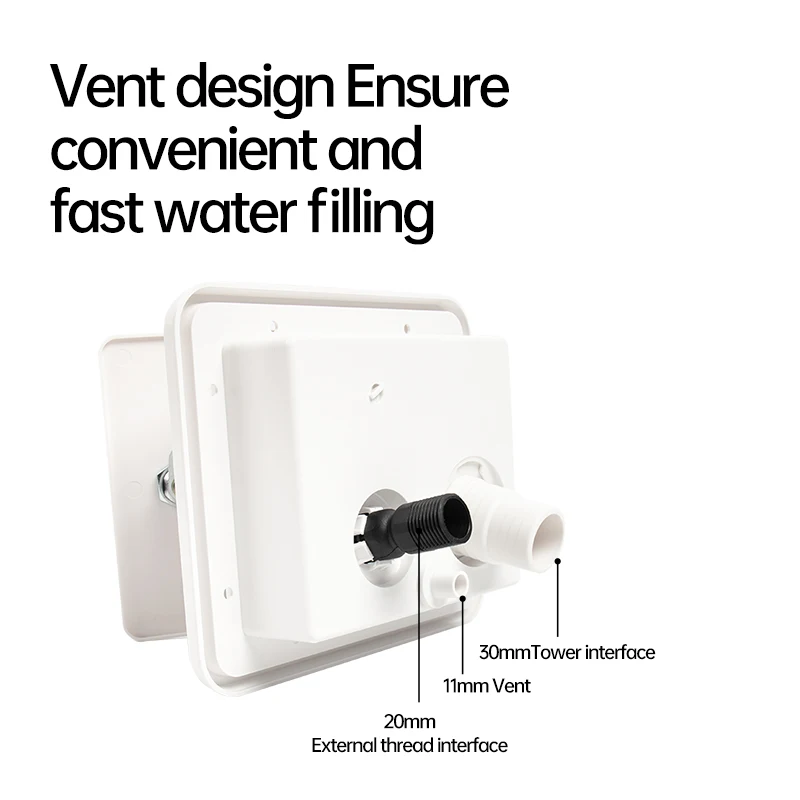 RV Square Water Inlet Filling Port With Pressure Filling Port Gravity Hatch Water Box
