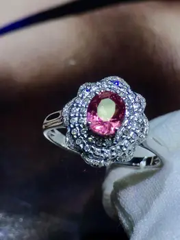 

Pink Sapphire Ring Real Pure 18 K Natural Pink Padparadscha Sapphire Gemstones 0.86ct Diamonds Stone Female Ring