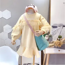 Новое поступление, Осеннее модное платье с длинными рукавами для девочек детские повседневные платья