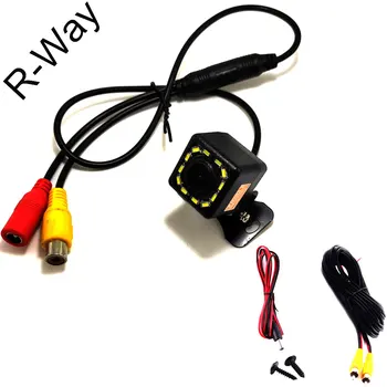 

R-Way Car camera universal plug-in HD CCD with 12LED lights night vision rear view reversing camera