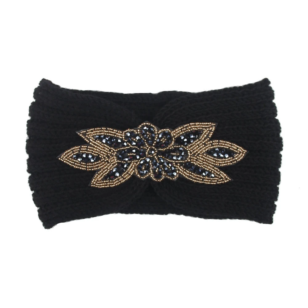 Women Crochet Knitting Headband Cotton Bandeau Winter Warm Head Wrap Wide Hair Turban Handmade Hair Bands Accessories 1111
