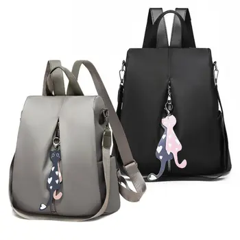 

Ladies' Solid Color Backpack New Fashion Waterproof Oxford Cloth Bags Women Girls School Large Capacity Traveling Rucksacks Hot