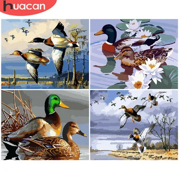 

HUACAN DIY Pictures By Number Duck Kits Painting By Numbers Animal Hand Painted Picture Art Drawing On Canvas Gift Home Decor