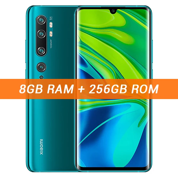 Глобальная версия Xiaomi Mi Note 10, 6 ГБ ОЗУ, 128 Гб ПЗУ, мобильный телефон, 730 МП, пента, камера Snapdragon 6,47G, 5260 дюйма, AMOLED экран, мАч - Цвет: 8GB 256GB Green