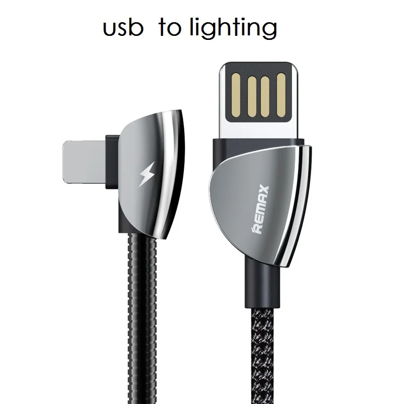 Remax слепой вставки usb 90 ° локоть дизайн Автономный Кронштейн 1,2 м 2.4A кабель передачи данных для быстрой зарядки USB-c/a для освещения