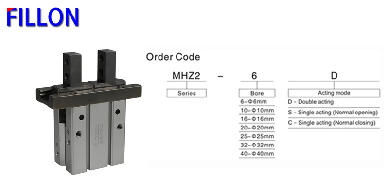 MHZ2-20D параллельный палец цилиндр манипулятор SMC тип Пневматический палец цилиндр MHZ2
