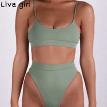

solid print Bikini Set Summer Bandeau Swimsuit Push Up Padded Beachwears Brazilian Swimwear Bathing Suit Brazilian Biquinis 2020